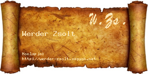Werder Zsolt névjegykártya